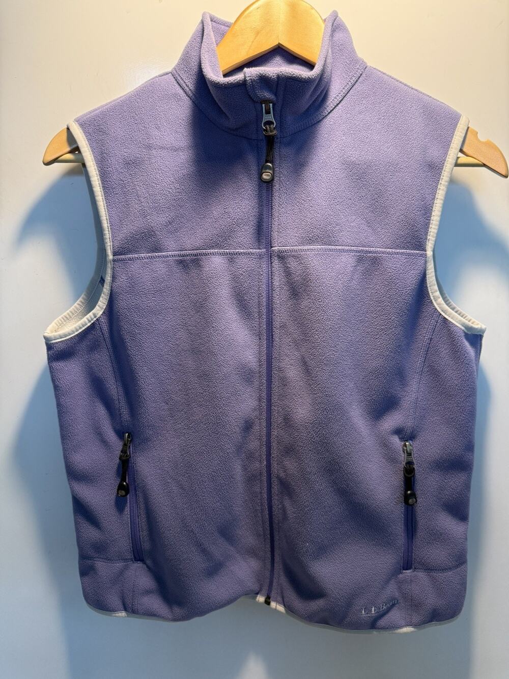 L.L.Bean Womens S Purple Polartec Fleece Zip Vest Outdoor Hiking weather channel
